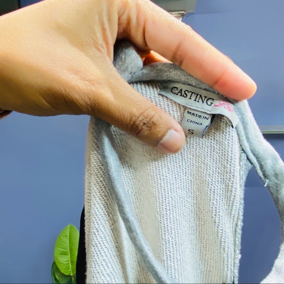 Cold Shoulder Ribbon Crop Sweater Shirt - Picture 8 of 8